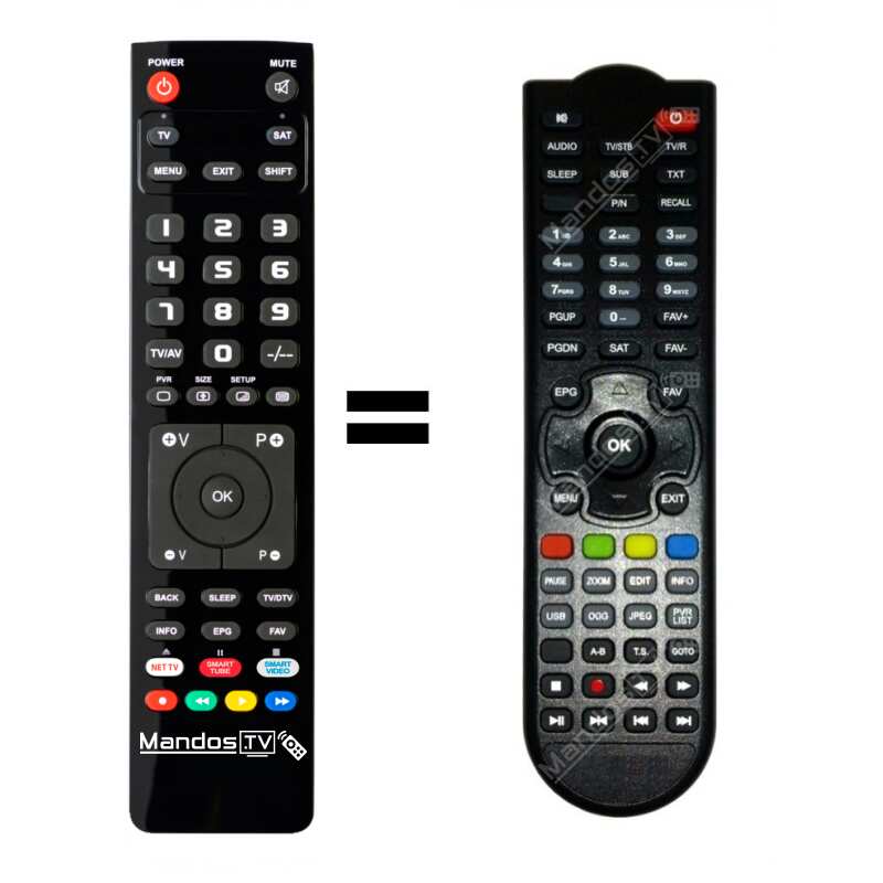 Mando A Distancia Universal 4 En 1 Re-Flix Superior Light - Preprogramado Para SAT/DTT EUROVIEW MINIHD-310TOP