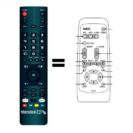 Mando a distancia original de NEC VT45K