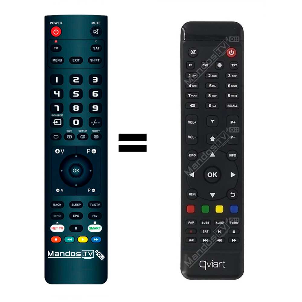 ᐅ Mando a distancia TDT / Satélite QVIART 【UNDRO4K】