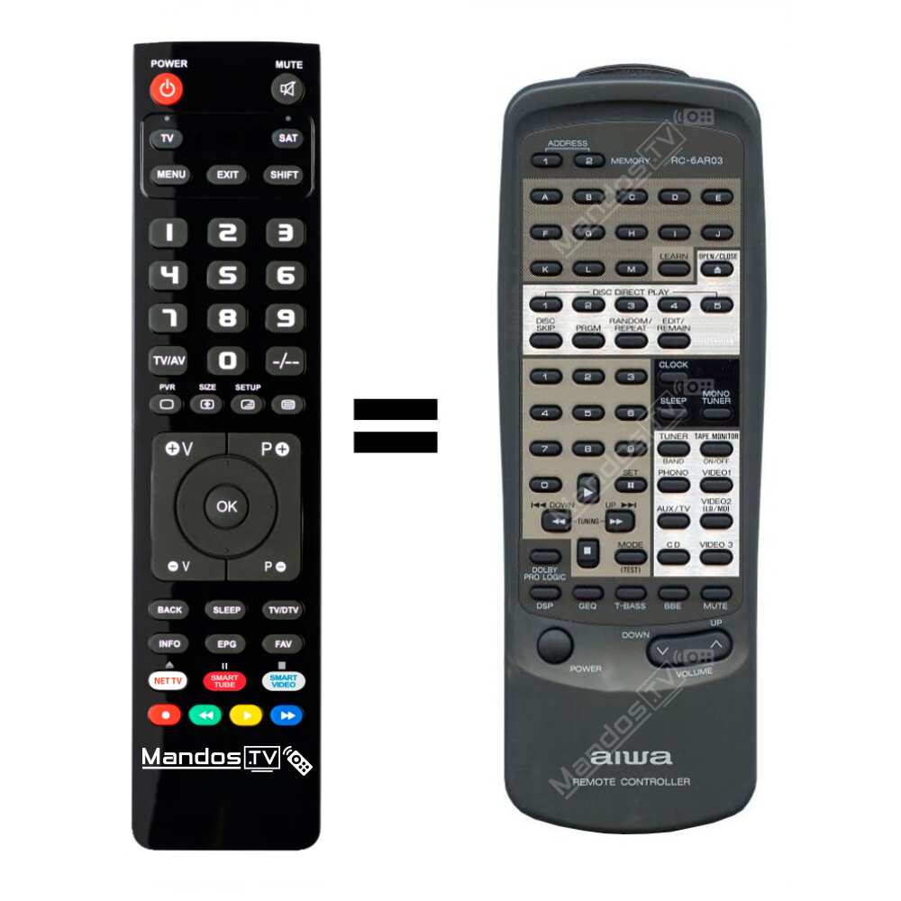 Telecomando Originale Aiwa RC-T511 Per Stereo Hi-Fi Z-D3300M, Z-D3400M - Usato