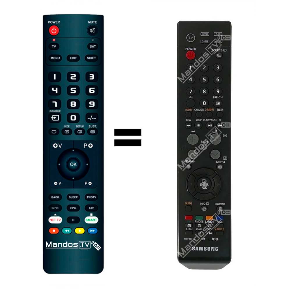 Uso del mando a distancia de repuesto para UN32J4500 UN32J5205 UN32J525D  Samsung Smart LED TV