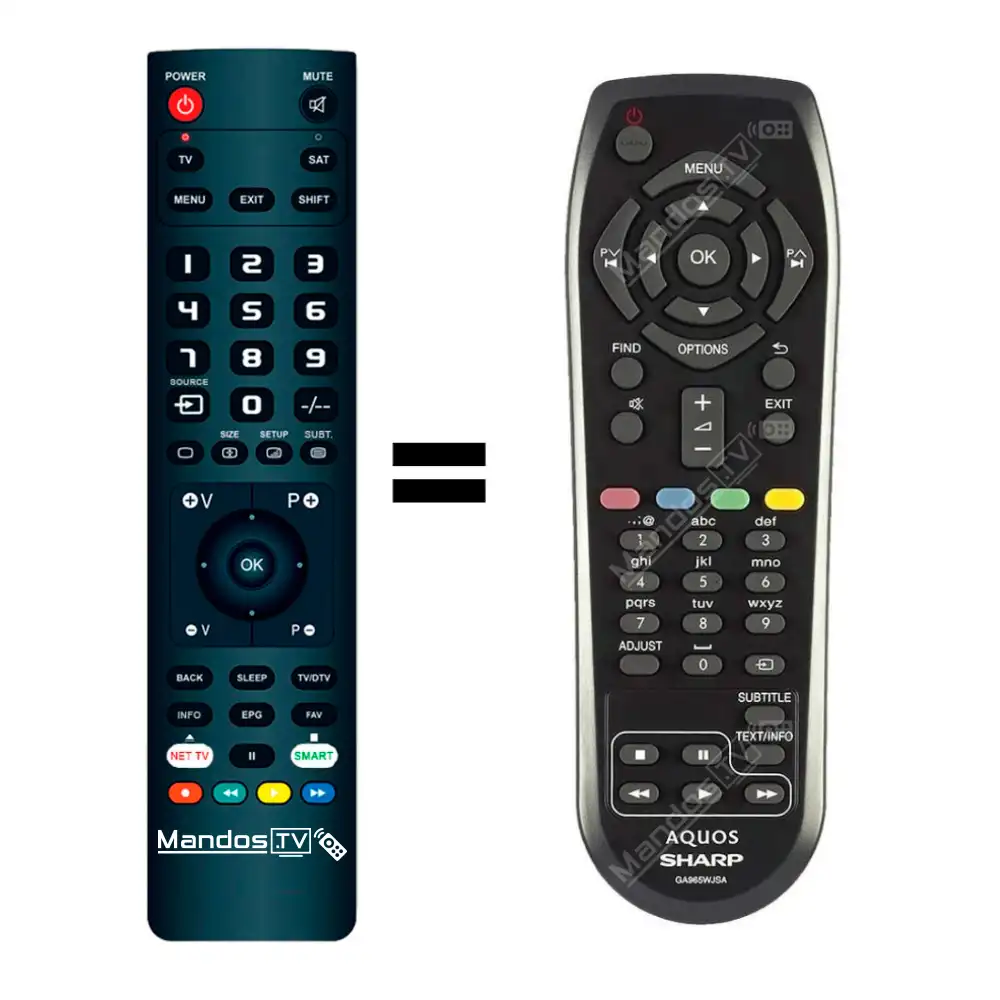 MandoadistanciaparaTVmodeloGA965WJSAdeSHARP