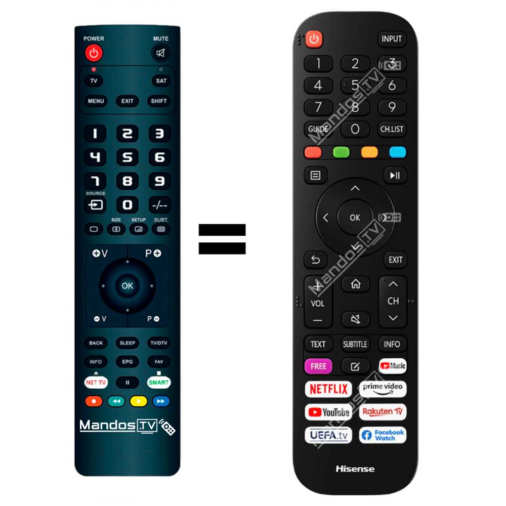 Mando a distancia para TV compatible Hisense universal - Regalochip