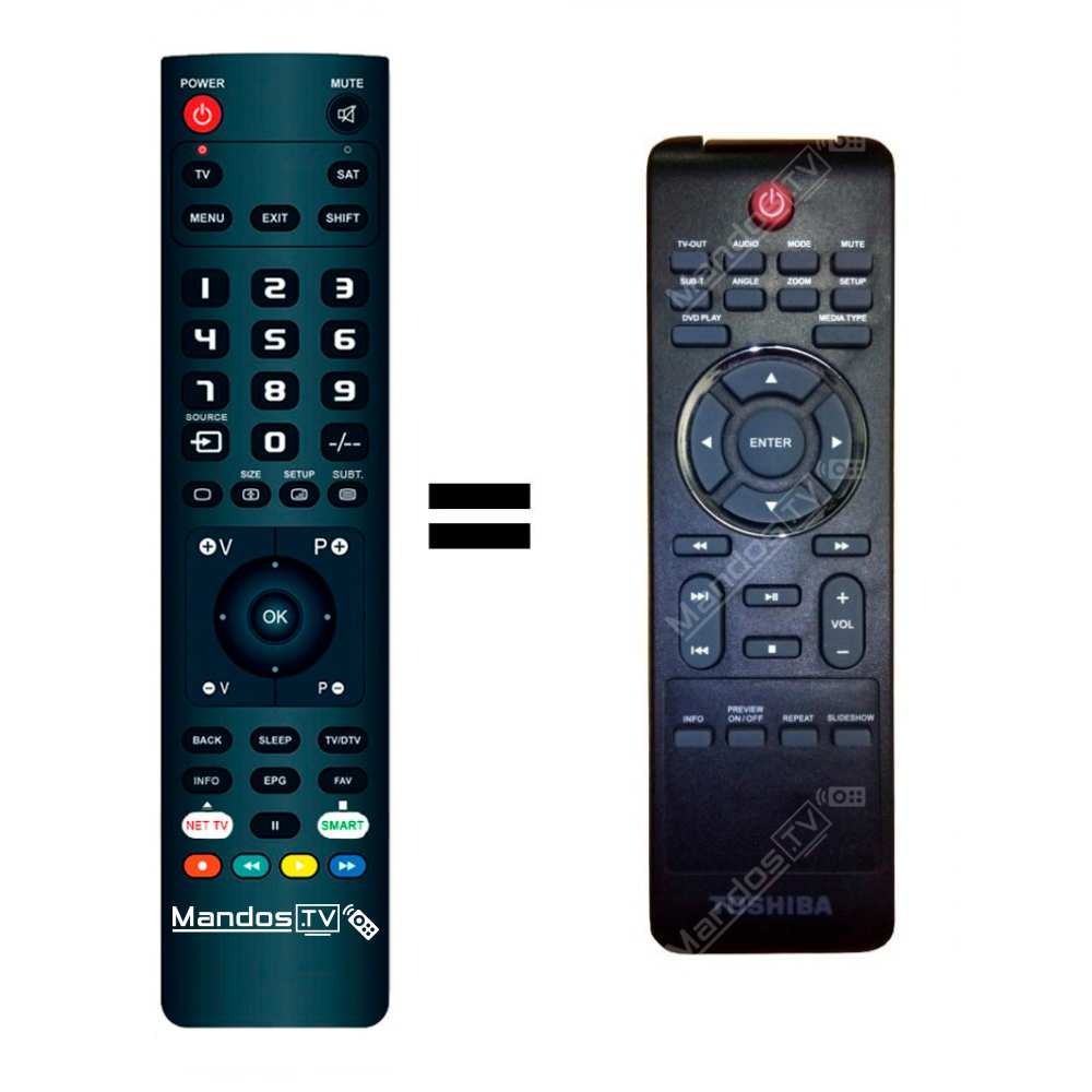 Mando a distancia original para Toshiba Store TV TV + Control remoto -  BuyGreen