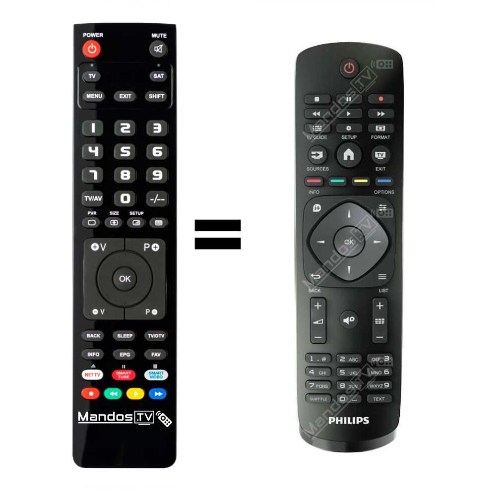 Telecomando Universale Di Ricambio Per Philips TV (Modelli 32PFL3138H/12, 32PFL3158, 32PFL3158K/12, 32PFL3207H/12)